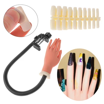 

Finger Adjustable Practice Nail Art Trainer Training Model Hand Tool +500 Gel False Tip Manicure Newbie Beginner DIY Nail Tools
