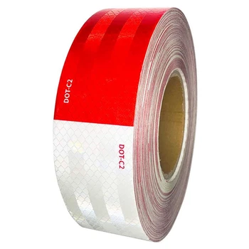 

Dot-C2 Red/White Reflective Safety Conspicuity Tape 2 Inch x 150 Feet-for Vehicles,Trailers,Boats,Signs