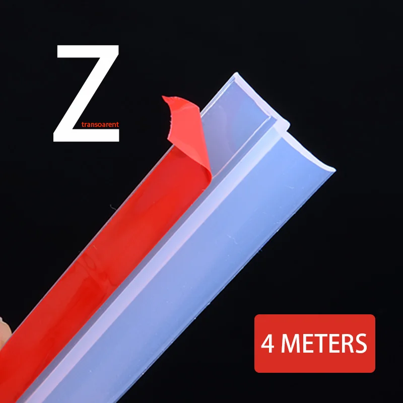 4M Transparent Z Прозрачный резиновый уплотнитель для дверей автомобиля типа Z, уплотнительная лента высокой плотности, обшивка края, z-образные прокладки для автомобильных дверей - Цвет: 4M Transparent Z