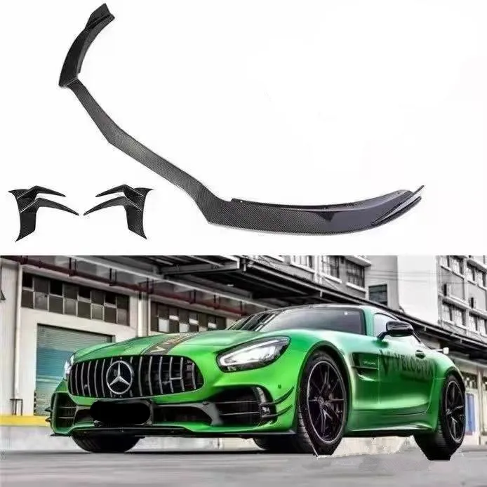 

Real Carbon Fiber Front Bumper Lip Splitters Aprons Cup Flaps Cover For Mercedes-Benz AMG GTR COUPE 2015 2016 2017 2018