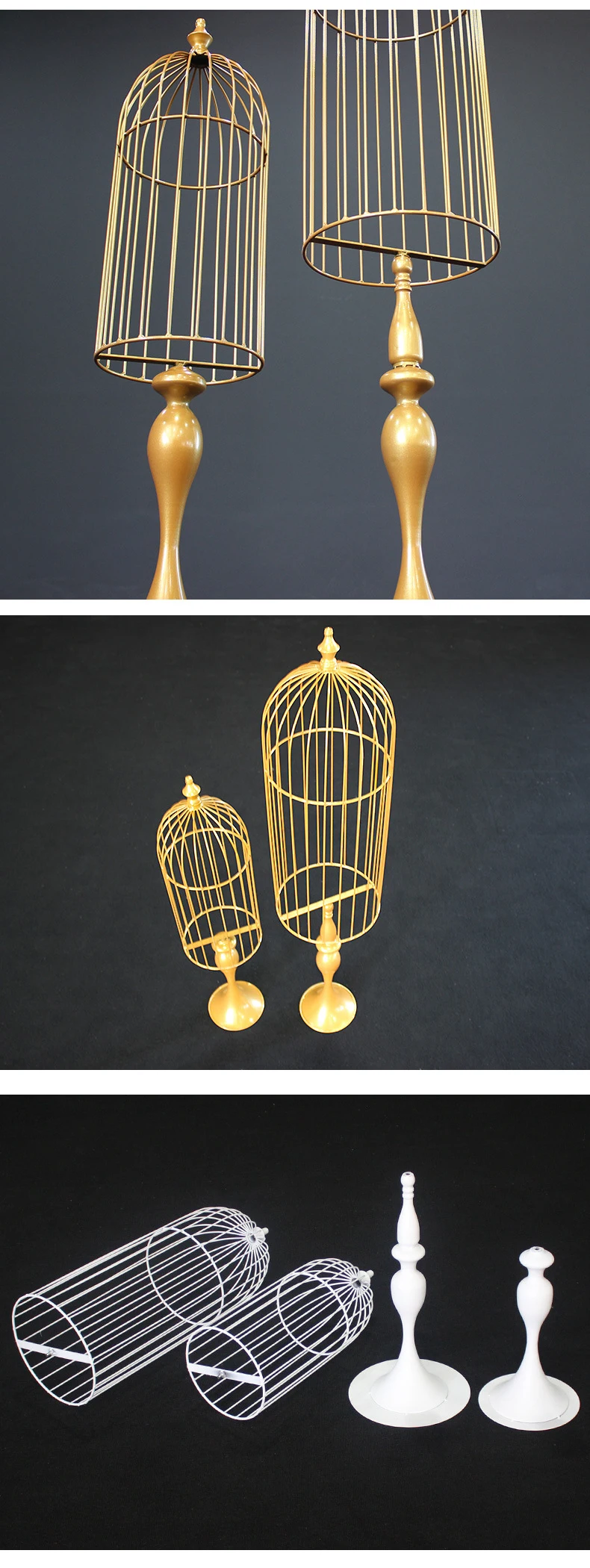 JAROWN New European Style Wrought Iron Bird Cage Floral Flower Arrangement Wedding Props Decoration Home Garden Decoration (6)