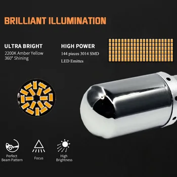 

Chrome silver Turn Signal Light Super bright Replacement Set 1000LM Accessories