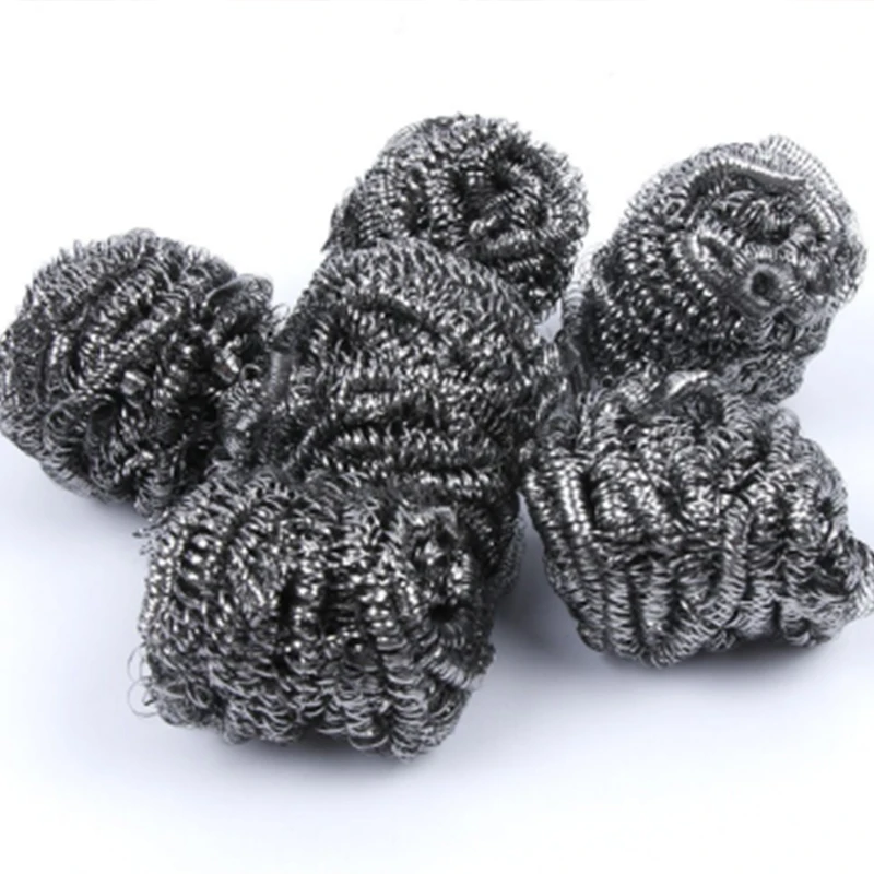 

Wholesale 100PC Stainless Steel Dish Cleaning Wire Ball Kitchen Pot Tableware Cleaner Scrub Rust Remover Dish Cleaning Tool