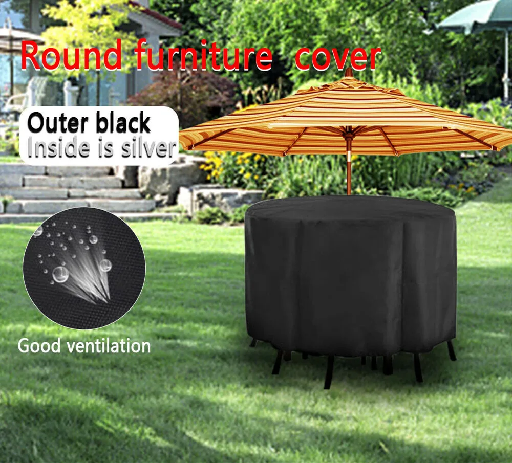 110 230 Cm Round Furniture Cover Untuk Taman Patio Sofa Meja Kursi Sun Tahan Air Outdoor Semua Tujuan Meliputi Aliexpress