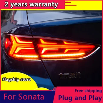 

car accessories tail light for Hyundai Sonata 2018 taillights LED Tail Lamp rear trunk lamp cover drl+signal+brake+reverse