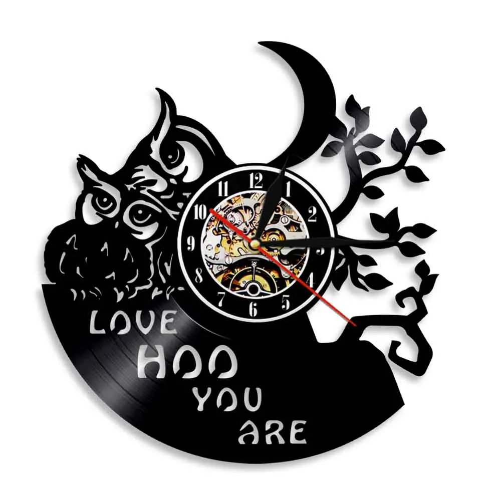Details about   LED Vinyl Clock Owl LED Wall Art Decor Clock Original Gift 6604 