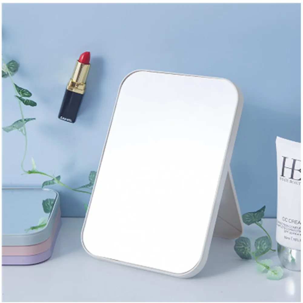 

New Fashion High List Face Makeup Skin Care Mirror Portable Home Folding Desktop Colorful Dressing Large Square Princess Mirror
