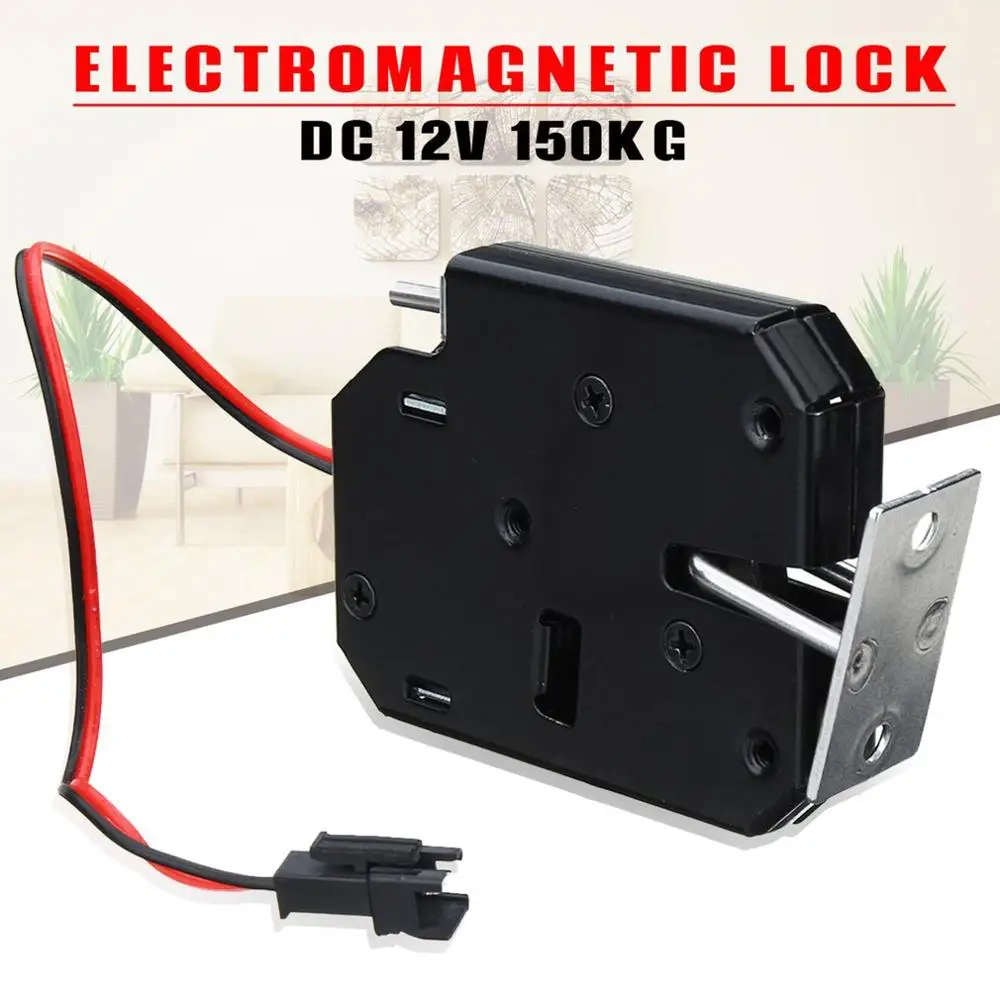 

150KG/330lb Electric Magnetic Lock Door Access Control DC 12V Cabinet Drawer Electromagnetic Lock with Emergency Unlock