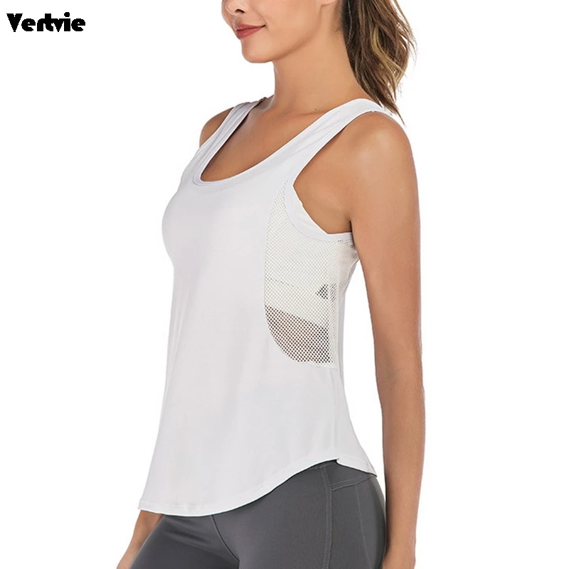 

Women Mesh Breathable Yoga Tank Tops Sleeveless Running Shirts Sports Workout Sports Vest Activewear Vests Loose Yoga Sweet