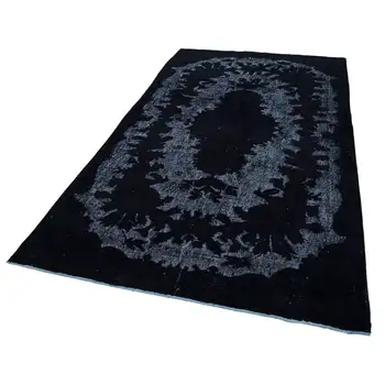

170x276 Cm Black Handmade Over Dyed Rug-6x9 Ft
