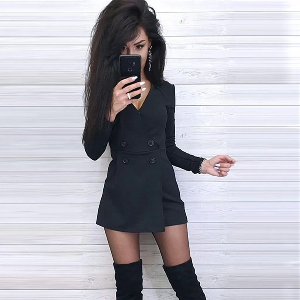 Womail Jumpsuit Women V Neck Solid Playsuit Red long Sleeve Casual Button Office Shorts Playsuits Elegant Asymmetrical Jumpsuit Womail Jumpsuit Women V Neck Solid Playsuit Red long Sleeve Casual Button Office Shorts Playsuits Elegant Asymmetrical Jumpsuit