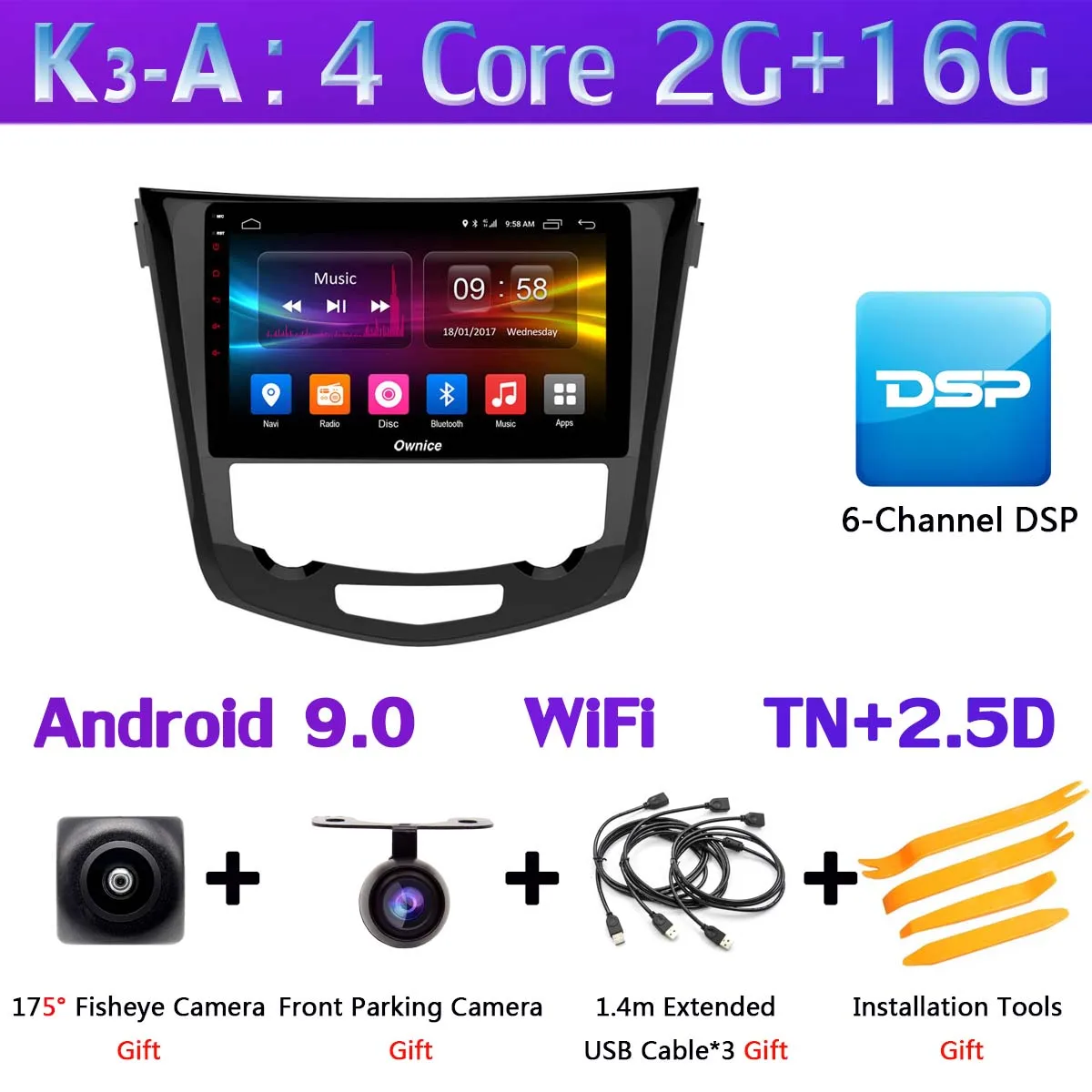 360°Camera 4G+ 64G Android 9,0 Автомобильный мультимедийный радио для Nissan X Trail X-Trail 2013 gps DSP CarPlay - Цвет: K3-A