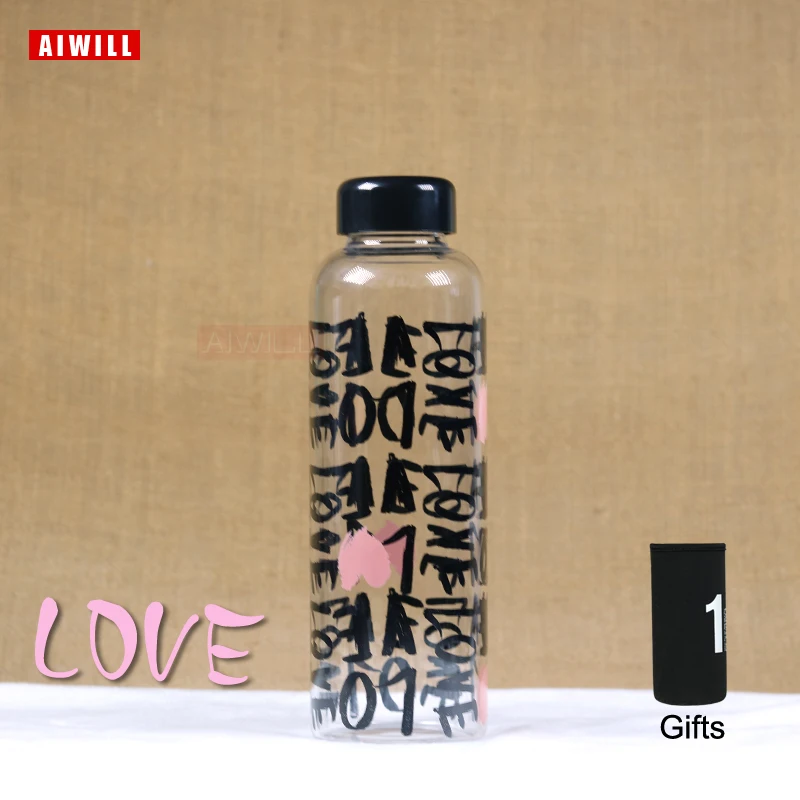 LOVE glass bottle