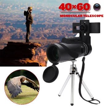 

40X60 Military Eyepiece Handheld Professional Monocular Powerful Telescope for Mobile Night Vision Objective Lens Hunting Optics