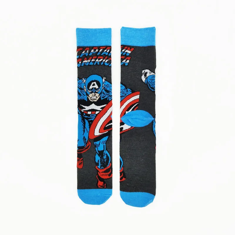 Американский с героями комиксов Марвел, супер-Герой мультфильма Venom носки Длинные носки искусства счастливые хипстер Flash Crazy Супермен Капитан носки Avengers - Цвет: 35
