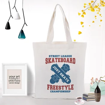 

Text type Canvas Handbag Shopping Bag Custom Print Logo Text DIY Daily Use Eco Ecologicas Tote Bag Reusable Recycle