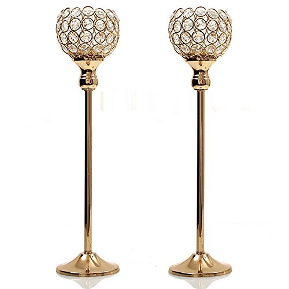 Christmas Halloween Metal Candle Tealight Holders Crystal Candlesticks Wedding Party Table Centerpieces Decoration for Home