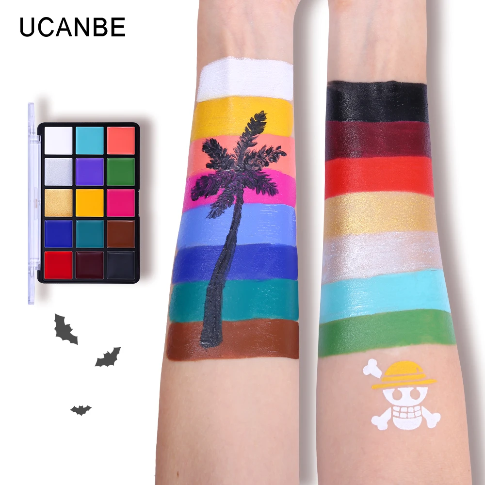 UCANBE Halloween Makeup Set Sequin Glitter Eye Shadow+Oil Base Face Body Painting Kit Party Festival Cosmetics Eyeshadow Palette UCANBE Halloween Makeup Set Sequin Glitter Eye Shadow+Oil Base Face Body Painting Kit Party Festival Cosmetics Eyeshadow Palette