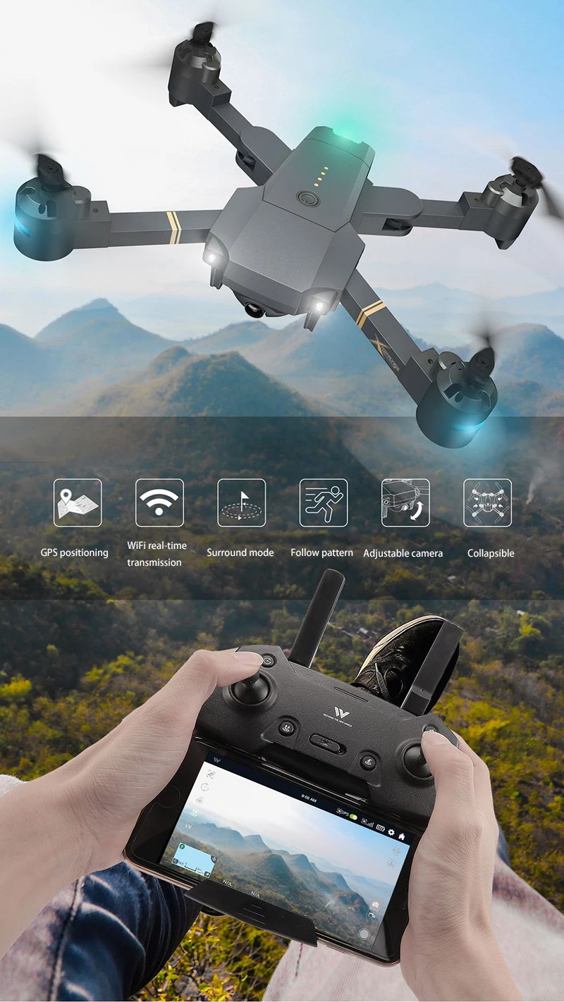 XT-1 gps складной четырехосный Дрон интеллектуальное позиционирование HD профессиональная воздушная модель самолета с дистанционным управлением