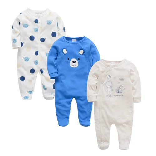 3 pcs/lot Baby Girls Boys Clothes Summer Cotton Jumpsuit Newborn Babies Rompers 0-3 m Long Sleeve Clothing New Style - Цвет: PY11394047