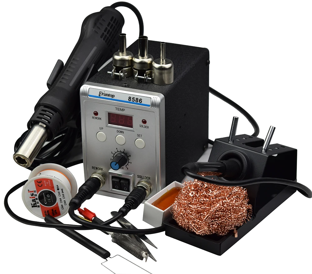 Новый Eruntop 8586 цифровой дисплей электрические паяльники + DIY пистолет горячего