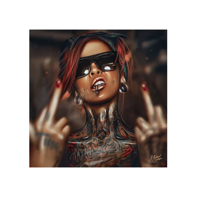 Abstract Painting Cool Tattoo Girl Poster Canvas Prints Street Art Graffiti Pictures Hip Hop Wall Art For Living Room Home Decor Painting Calligraphy Aliexpress