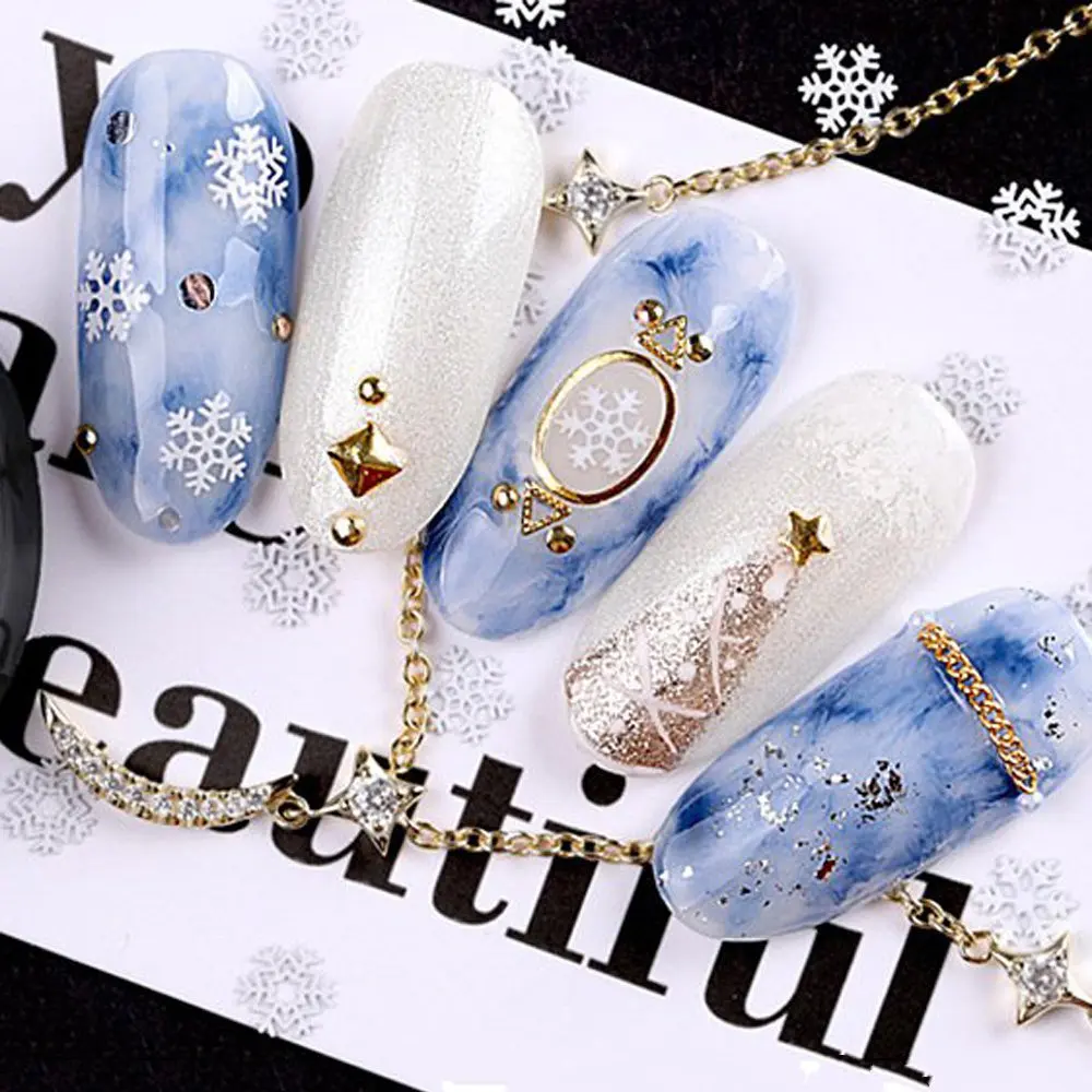 1 коробка, блестящая Снежинка для ногтей, украшения, блестки, смешанные цвета, сделай сам, 3D тонкий ломтик, наклейка для ногтей, Рождественский Декор, инструменты для маникюра