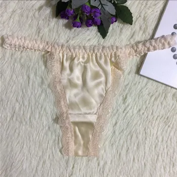 

Moxeay Woman G-strings & Thongs Satin Silk Underwear Sexy Tanga Lace Satin Ruffle Panties Intimates Panties Briefs Knickers