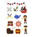 30pcs WK026 Поддельные татуировки стемporary тату водонепроницаемый мультфильм пиратский боди-арт стикер Дети 30 шт - Цвет: 30pcs WK026