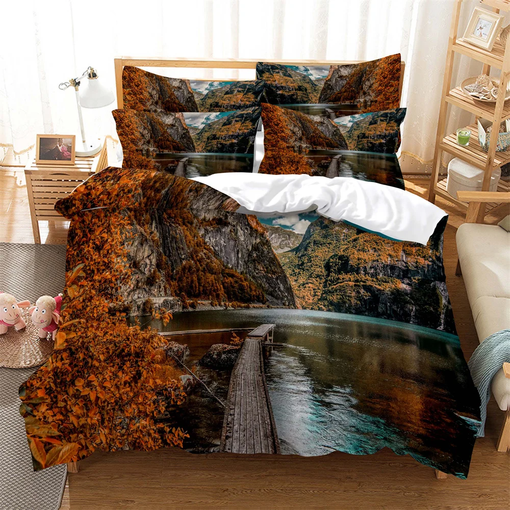 

Water 3D Digital Bedding Sets Home Bedclothes Super King Cover Pillowcase Comforter Textiles Bedding Set bed cover set