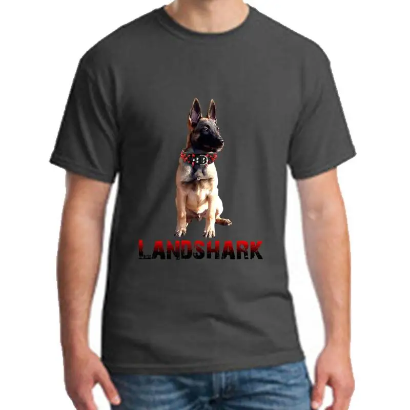 

Funny Malinois Shepherd Puppy Landshark t-shirt s-5xl 100% cotton Comical summer mens tee t shirts Classical Popular