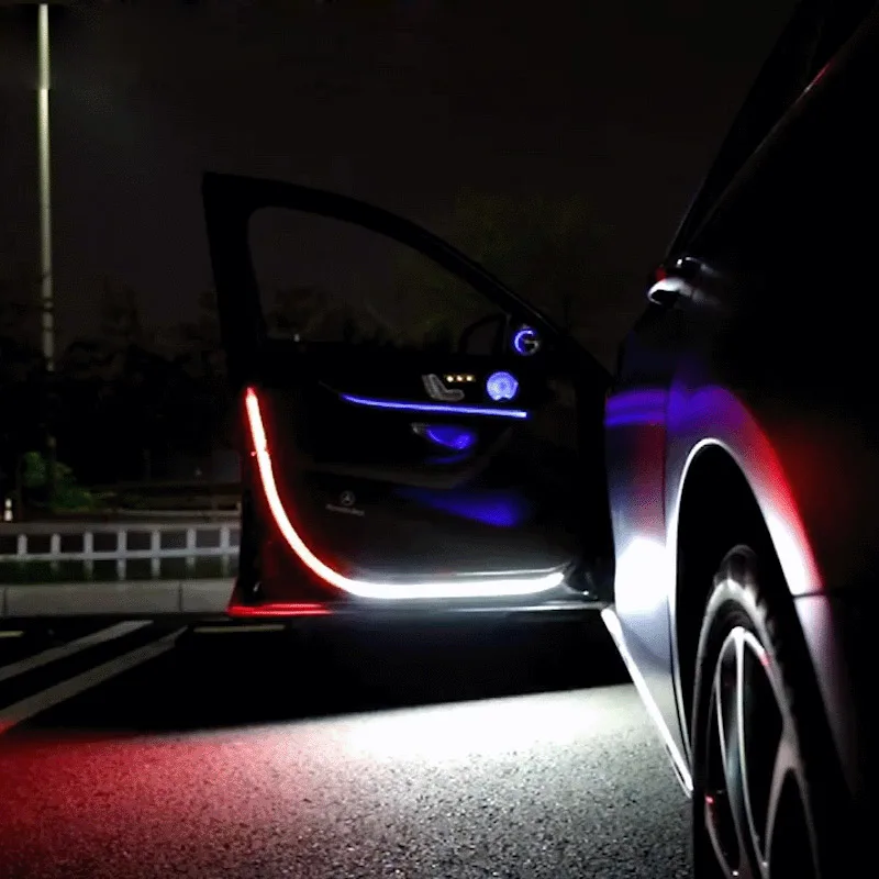 

NEW 144 LEDs Car Door Opening Warning Lights Silicone design Strobe Flashing Anti Rear-end Collision Safety Lamps for bmw e60 x5