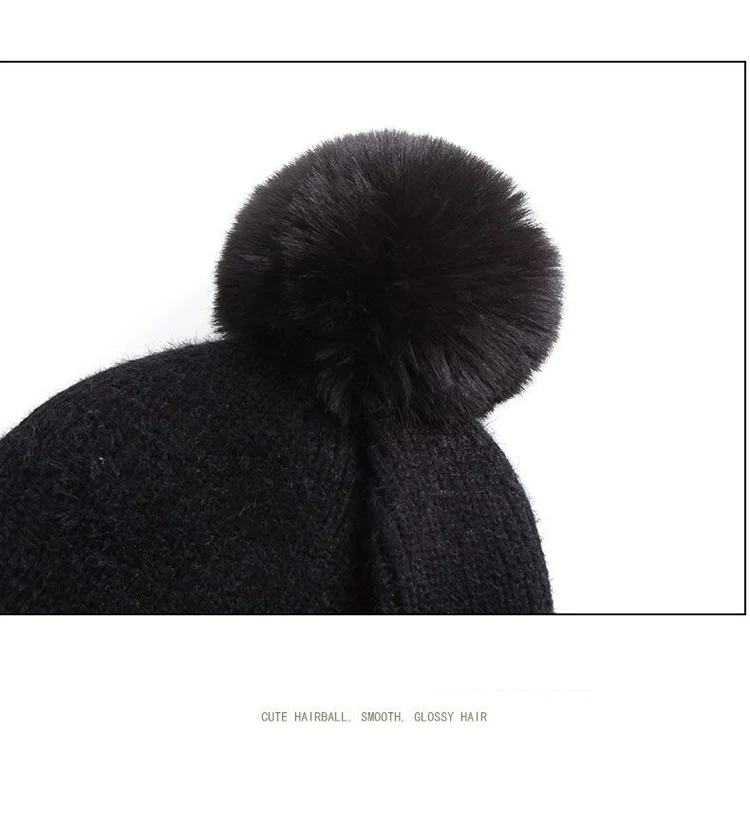 Новинка, зимние шапки для женщин, Skullies Beanies, женская зимняя вязаная шапка, шарф, шерстяная женская шапка, маска с помпоном, теплая шапка-ушанка