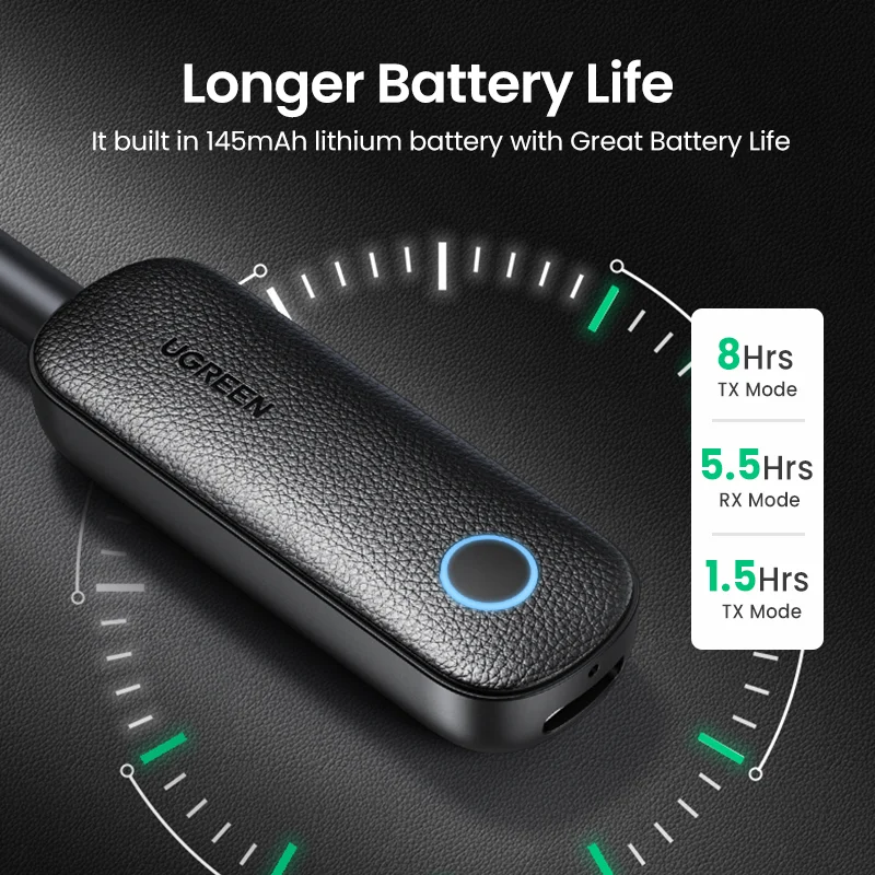UGREEN 2-in-1 Bluetooth 어댑터 송신기 수신기 Bluetooth AUX 5.0 무선 3.5mm 어댑터 스테레오 이어폰 용 TV 카 오디오