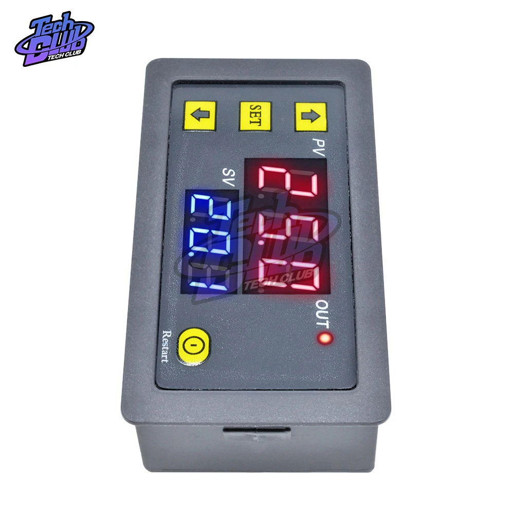 AC110V 220 DC 12V 24V Digital Time Delay Relay Adjustable LED Display Cycle Timer Control Switch Timing Relay Time Delay Switch