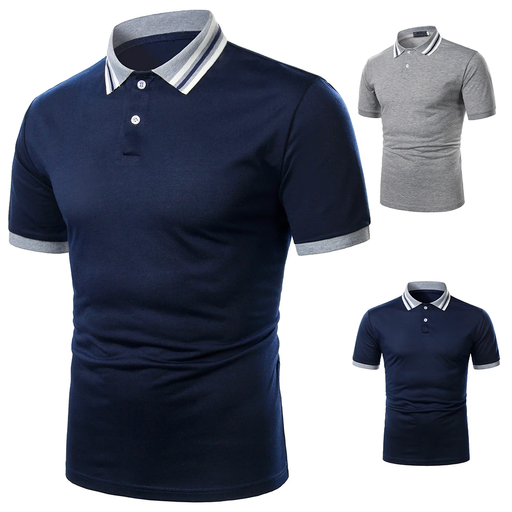 Men Polo Men Shirt Short Sleeve Polo Shirt Contrast Color Polo New Clothing Summer Streetwear Casual Fashion Men tops 6