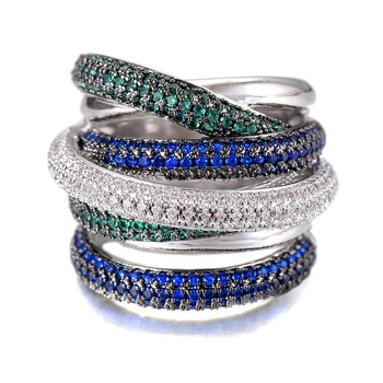 

LARRAURI Luxury Twist Lines Geometry Cubic Rings Monaco Designer Engagement Dubai Naija Bridal Finger Rings Jewelry Addiction