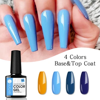 

UR SUGAR 6Pcs/Set Gel Polish 7.5ml Soak Off UV Gel Nail Polish Nail Art Gel Varnish Semi Permanent Base Top Coat UV LED Gel