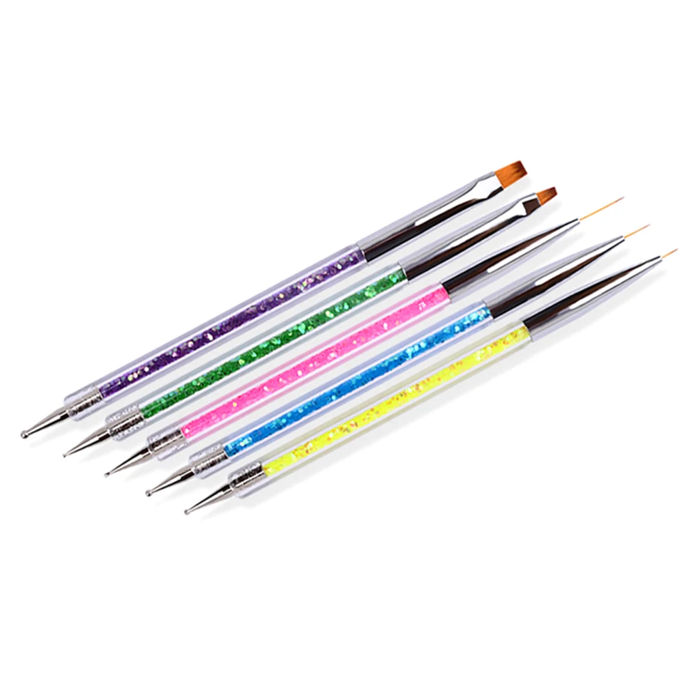 

5 PCS Nails Nail Art Dotting Drawing Brush Pen Liner Brushes Nail Art Acrylic UV Gel 3D Shine Nail Polish liner Pen Brush Sets