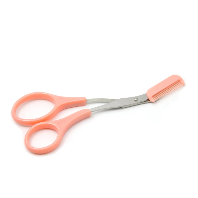 Eyebrow Scissors 1 Pcs Eyebrow Trimming Scissors Stainless Steel Eyebrow Scissors With Comb Facial Hair Removal Shaving Tool Face Makeup Tool