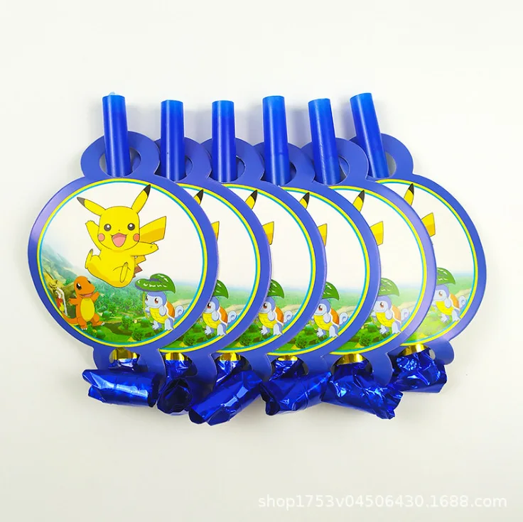 Pokemon Birthday Party Tool Props Straw Banner Baby Shower Party Supplies Wedding Balloon Decoration Pikachu Topper Boy Surprise