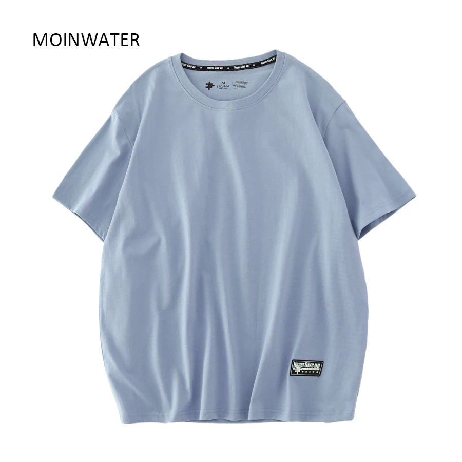 MOINWATER New Women Light Green Cotton T shirts for Summer Famle Simple Casual White Tees Lady Fashion Streetwear Tops MT22069 black t shirt for men Tees