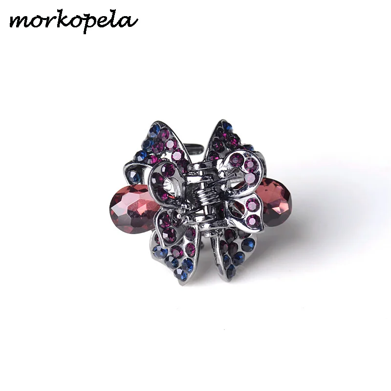 Заколка для волос Morkopela Женская маленькая Заколка-краб с кристаллами модная