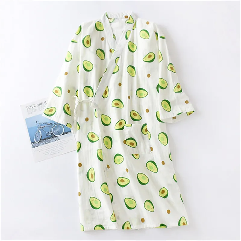 bathrobe women Cotton kimono gown women robe kimono bathrobe pajamas nightgown with nightdress