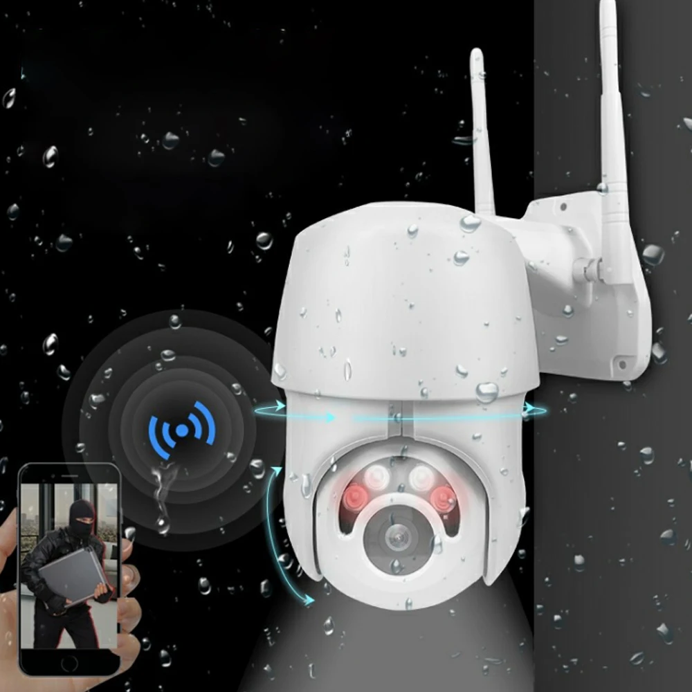 Новинка 1080P Беспроводная PTZ скоростная купольная IP камера WiFi 2MP наружная