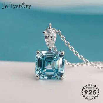 

Jellystory luxury charm necklace 925 sterling silver jewelry 3 carat creative Moissanites pendant for female wedding engagement