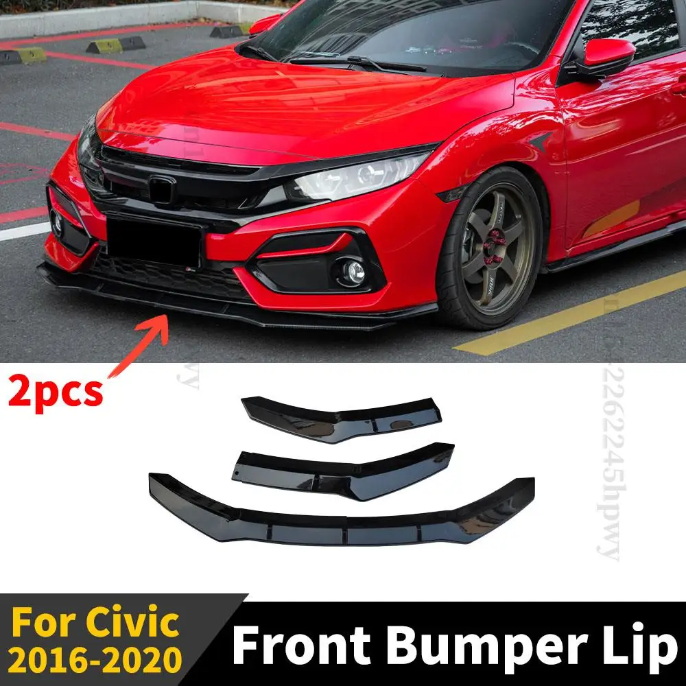 

Аксессуары сплиттер крышка отделка передний бампер губа подбородок Стайлинг Facelift для Honda Civic 2016 2017 2018 2019 2020
