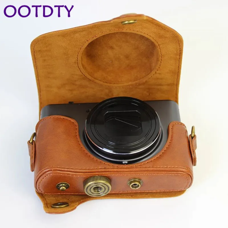 OOTDTY Protective PU Leather Camera Case Bag with Lanyard for Canon PowerShot SX720 HS SX 700 Accessories