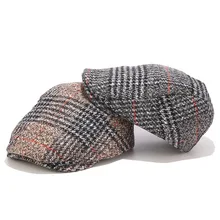 Ретро Клетчатая Мужская модная шапка, берет, кепка s для мужчин и женщин, Ретро стиль, новинка, Кепка для мальчика, таксистка Гэтсби, льняные уличные шапки, брендовая Солнцезащитная шляпа