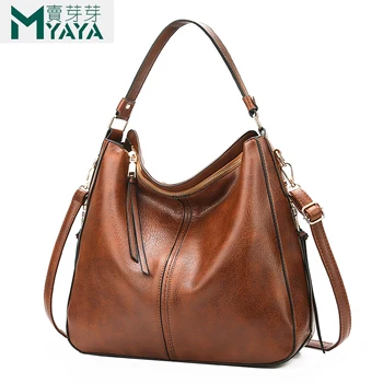 

MAIYAYA vintage Women Leather Handbags Luxury Designer Shoulder Bags High Quality Brand Crossbody Bags For Women Sac a Main